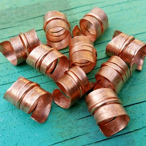 Raw Copper, Stylized Loc Jewelry, Dread Beads, Set of 10, Made to Order, Handmade