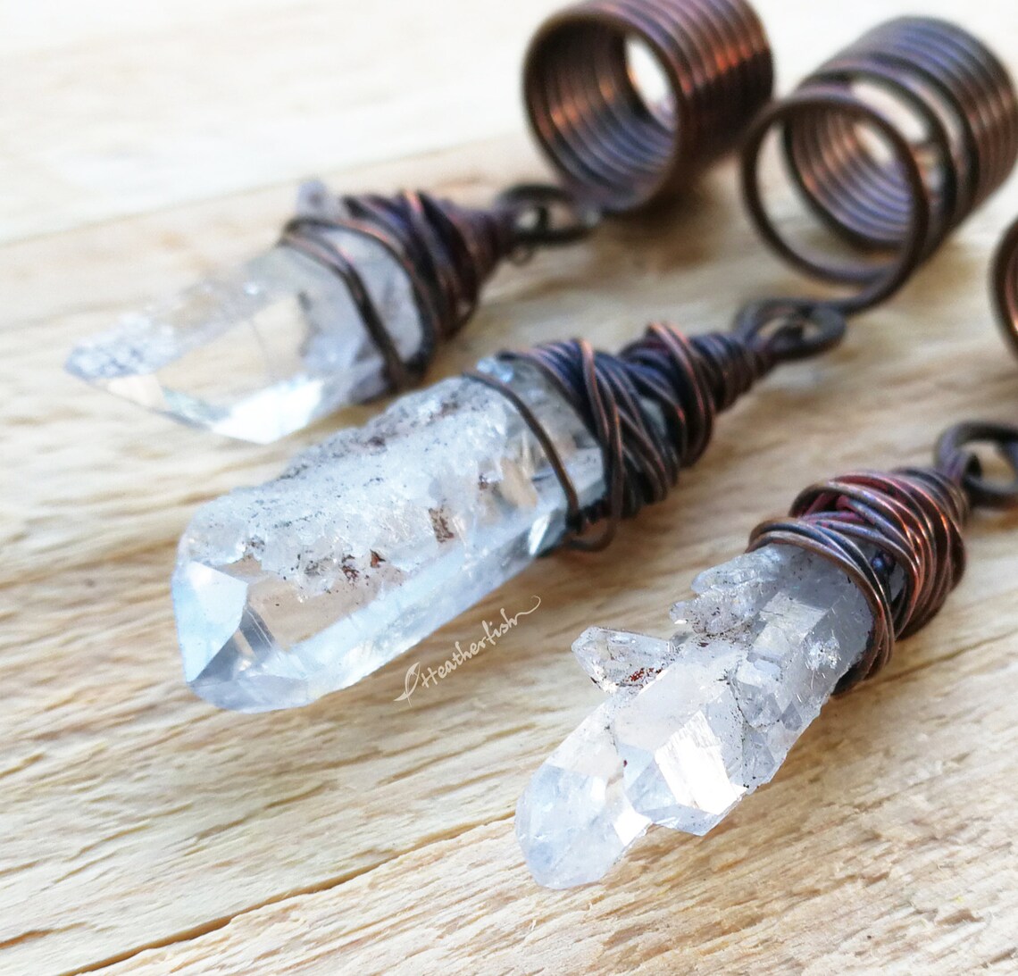 Crystal Dread Beads Loc Jewelry Set of 3 Oxidized Copper - Etsy