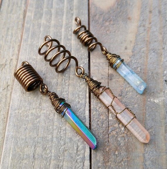 Dreadlock Beads Set of 3 Crystal Loc Beads Dread Beads Etsy
