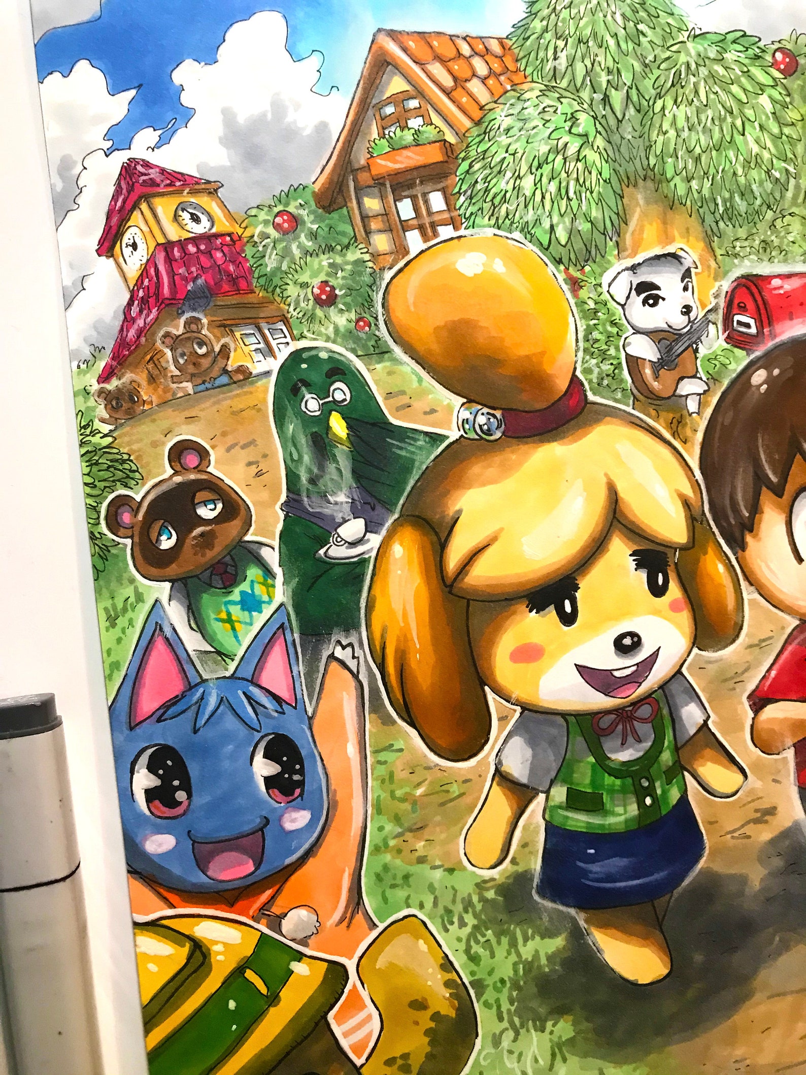 Original Painting Animal Crossing Villager Isabelle Etsy