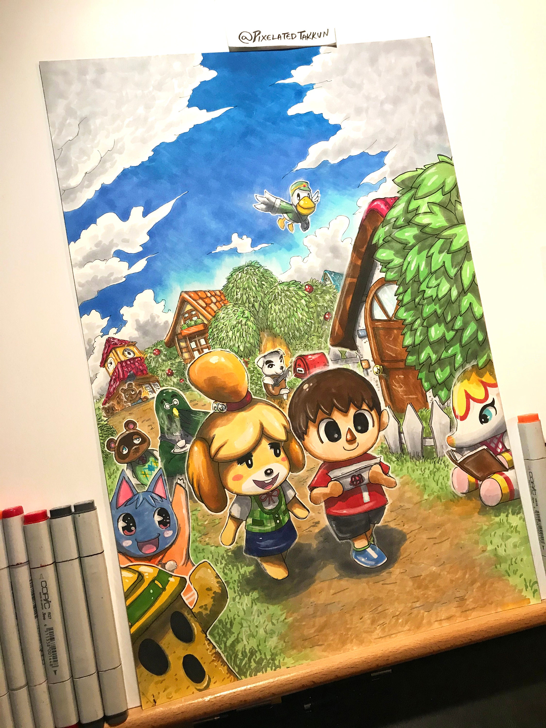 Original Painting Animal Crossing Villager Isabelle Etsy