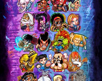 Poster Selecteer je personage! Street Fighter 6 Chibi
