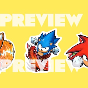 Water Proof Team Sonic Classic Stickers