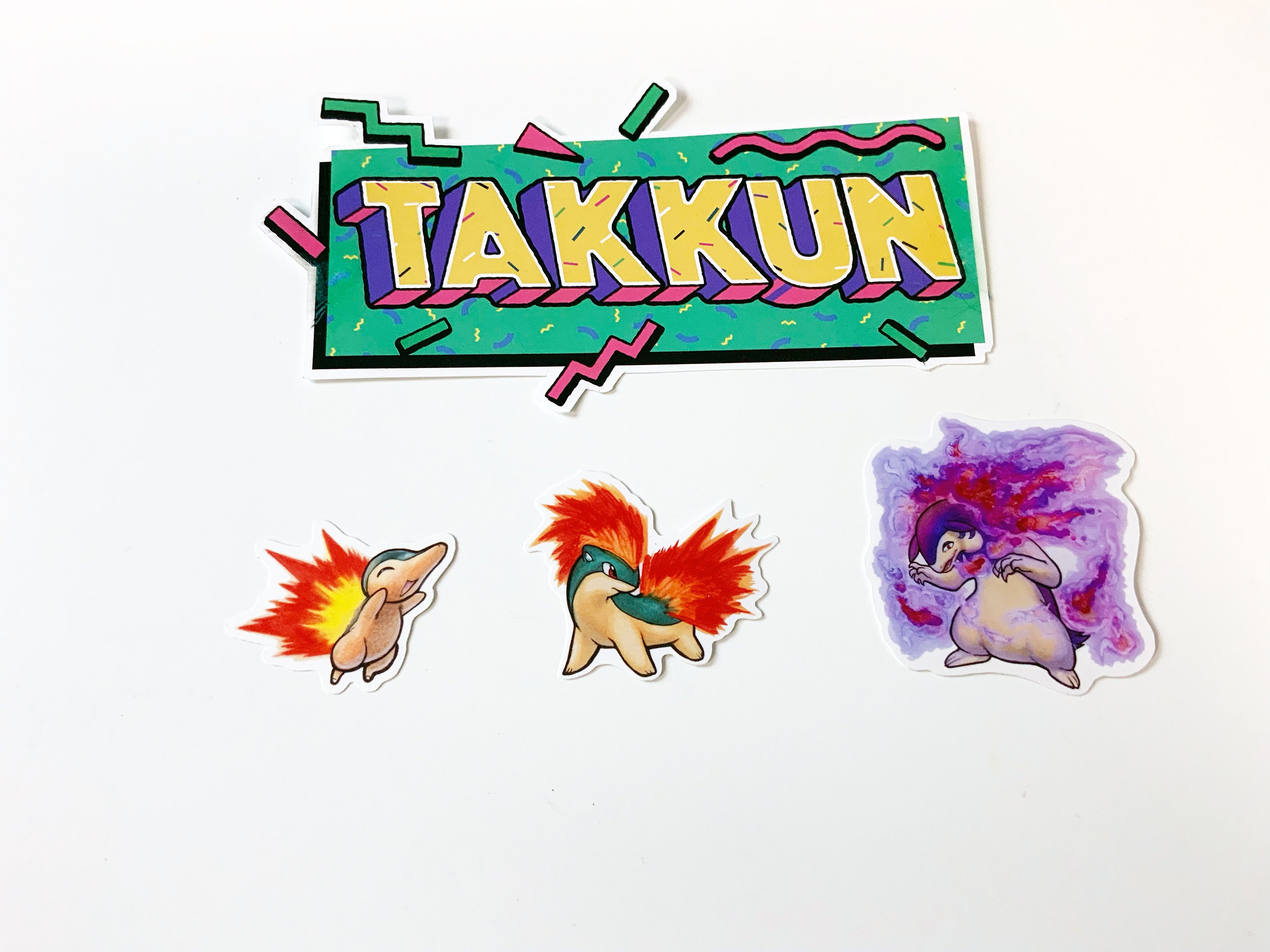 Water Proof Cyndaquil Family Vinyl Sticker Set Pokémon Legends: Arceus