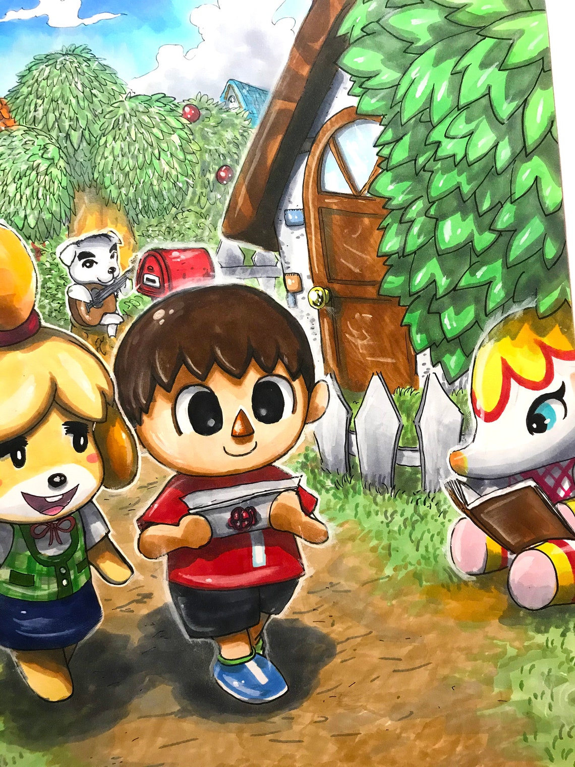 Original Painting Animal Crossing Villager Isabelle Etsy
