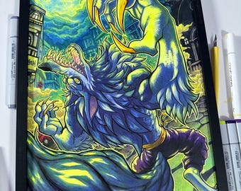 Original Framed Painting: Jon Talbain Darkstalkers