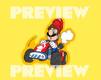 Mario Kart World Switch 2 Waterproof Stickers