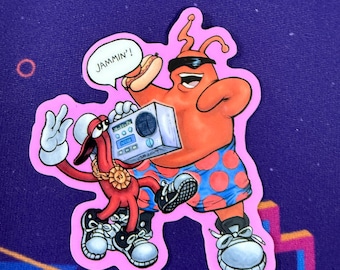 Water Proof Vinyl Sticker Toejam and Earl