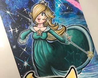 Original Framed Painting: Rosalina & Luma