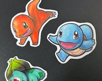 Vinyl Sticker Kanto Starters Bundle