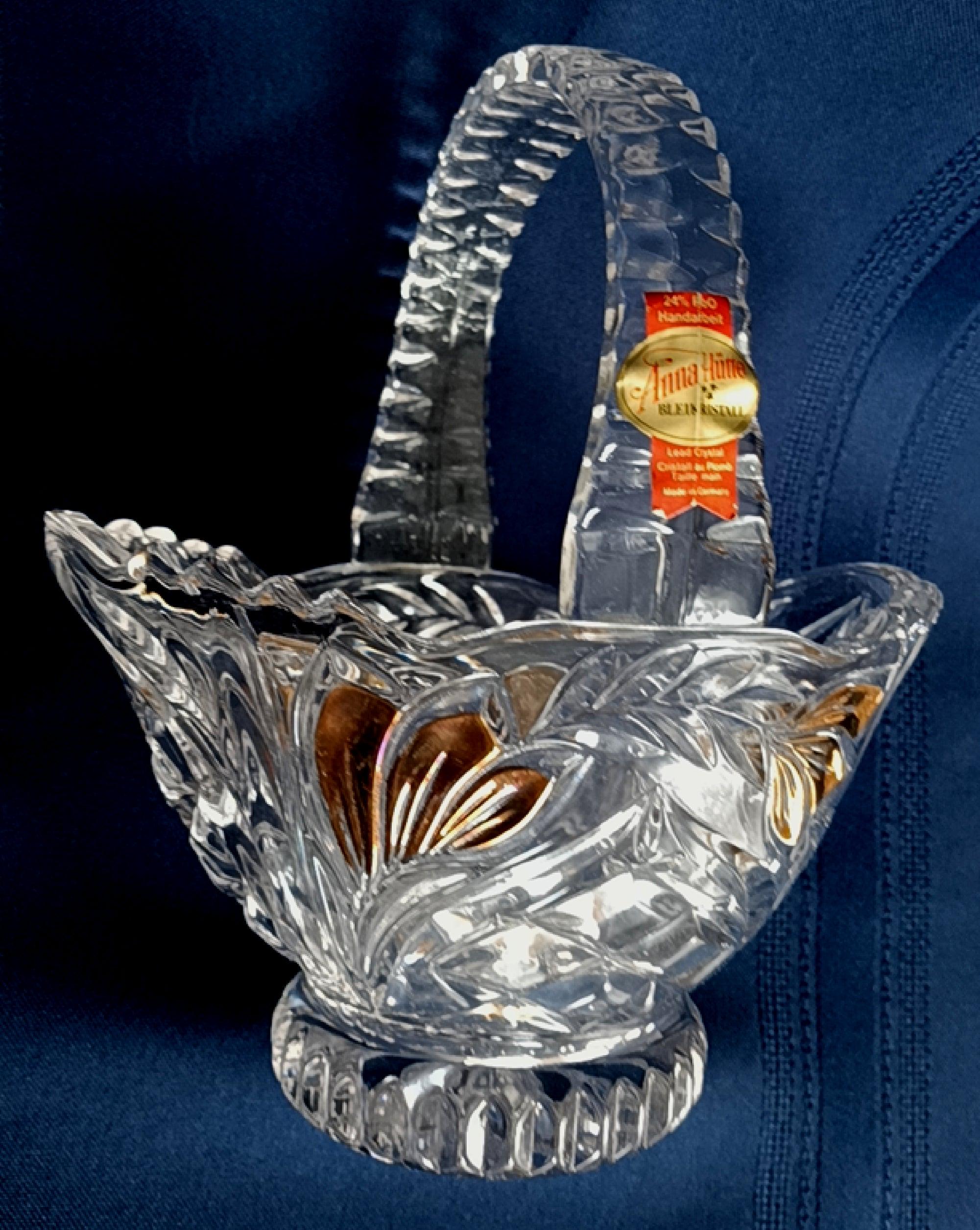 Anna Hutte Crystal Basket - Etsy