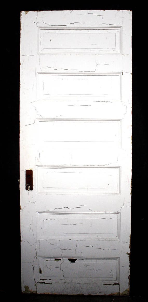 30 X78 Antique Vintage Interior Solid Wood Wooden Door Horizontal Stacked Panel