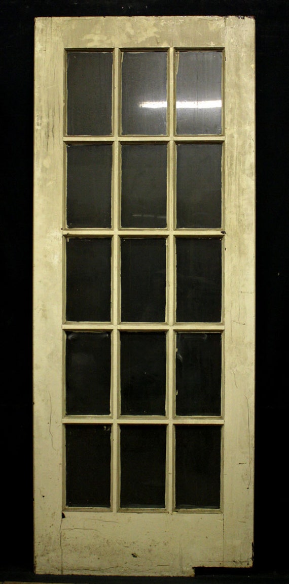 31 5 X80 Antique French Swinging Solid Wood Interior Door 15 Glass Lites Panes