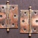 Pair 2.5"x3" Cleaned Vintage Antique Copper Steel Interior Cabinet Door Hinges