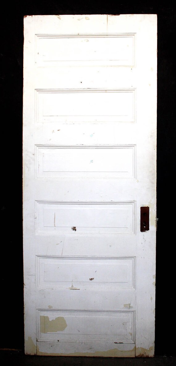 30 X78 Antique Vintage Interior Solid Wood Wooden Door Horizontal Stacked Panel