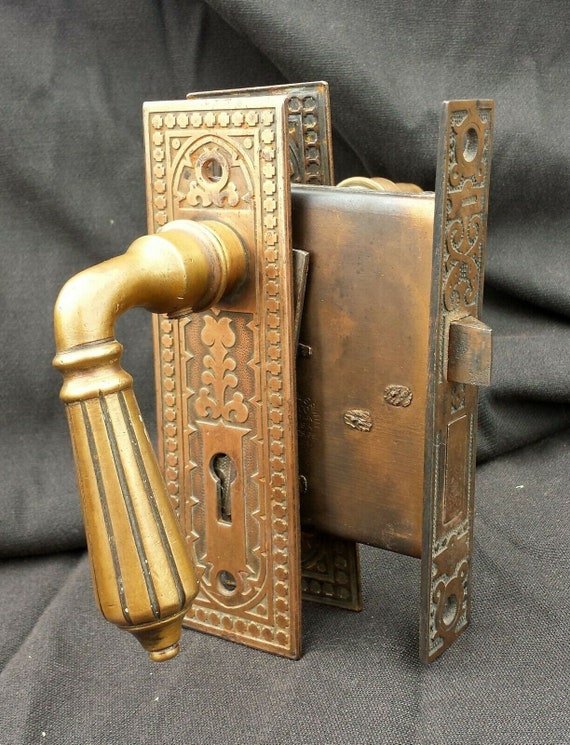 Antique Vintage Victorian Bronze Interior Door Lockset Handle Etsy