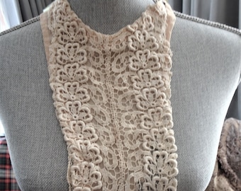 ANTIQUE LACE Chemisette,Dickey,Collar,Lace Dress or Suit Insert, Vintage Lace Clothing,Downton Abbey Era, Collectible Lace, Vintage Clothing