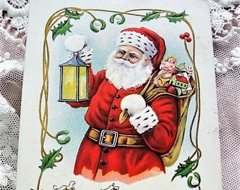 アンティーク クリスマス グリーティング ポストカード ジョリー