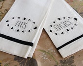 CHIC Art Deco 1920s Pair Of Vintage Madeira Linen Guest Towels Bridal Trousseau HIS and HERS Perfect Shower or House Warming Gift