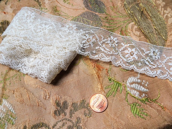 3/4 White French Lace Insertion - heirloom lace - Sew Vintagely