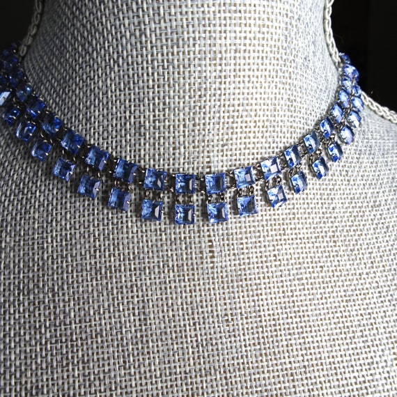 1920s GLITTERING Czech Crystal Necklace,Sparkling 