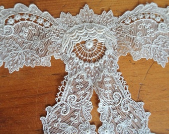 LOVELY Victorian French Lace High Neck Collar,Creamy White Lace,Victorian Edwardian Lace,Mixed Lace,Antique Bridal Lace,Collectible Lace