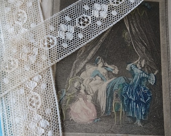 LOVELY Antique French Lace Cotton Trim Intricate Floral Pattern For Dolls,Baby Christening Gowns,Slow Journals, Clothing,Collectible Lace