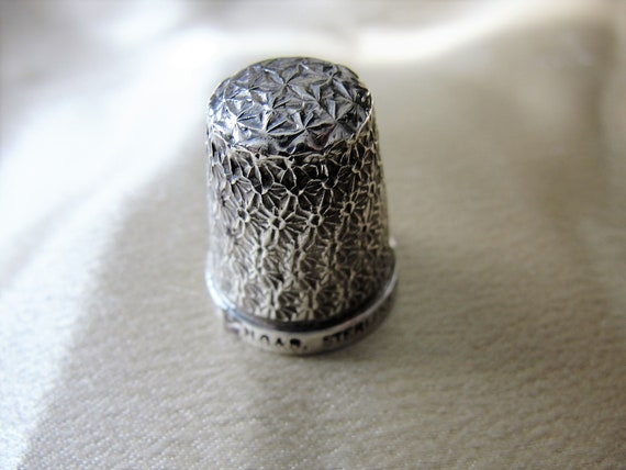 Wunderschone Antike Englische Sterling Silber Gross Fingerhut Etsy