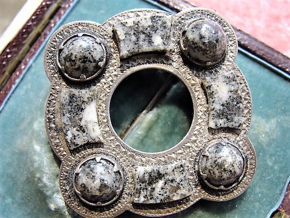 BEAUTIFUL Antique Scottish Sterling Silver and Gra
