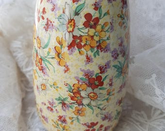 VINTAGE English Chintz  Vase By Royal Winton Grimwades in the SWEET NANCY Chintz Pattern, Colorful Floral Vase, Collectible Vintage Chintz