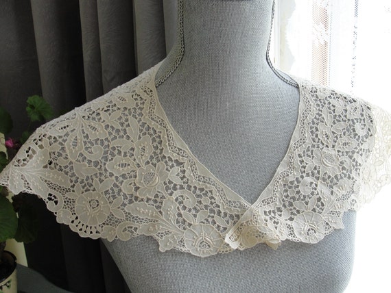 ART DECO Huge 1920s-30s Cape Style Lace Collar,Be… - image 2