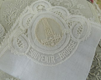 BEAUTIFUL Vintage Brussels, Belgium Lace Handkerchief, Bridal Hanky, Brides Gift,Wedding Hankies,Bridesmaids,Collectible Hankies