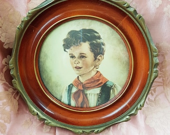 CHARMING Antique 1920s Ornate Carved Gilt Wood  Round Frame, Decorative Beautiful Large Frame, Beautiful Wood and Gilt Wood Frame,Home Decor