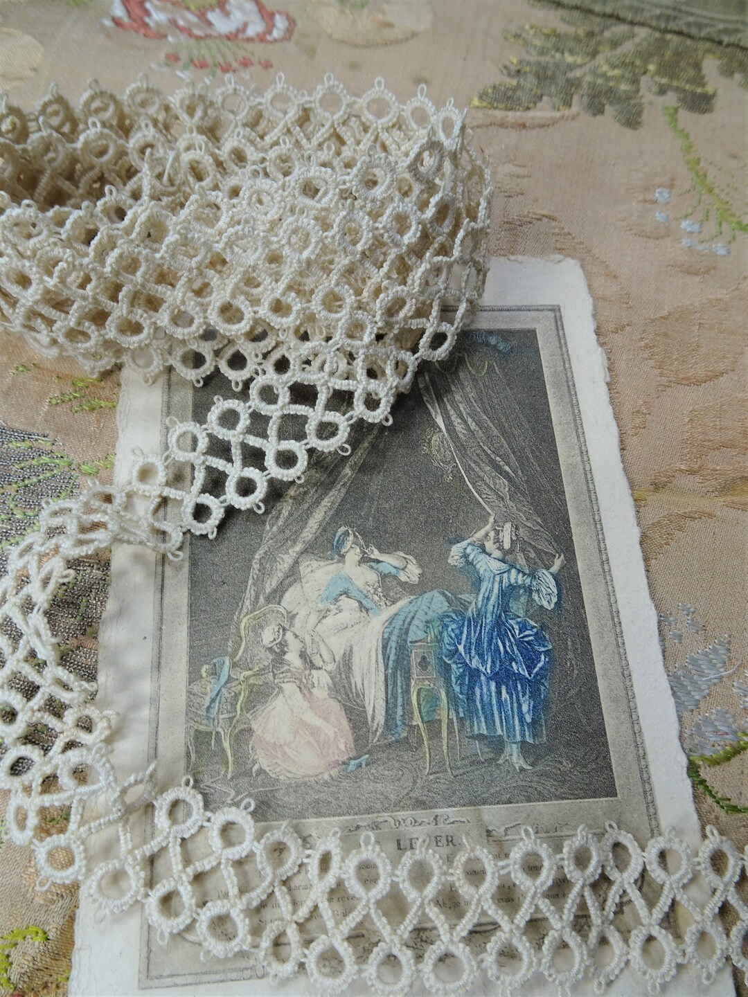 Antique FRENCH Tatted Lacedoll Tatting Trim Delicate Etsy