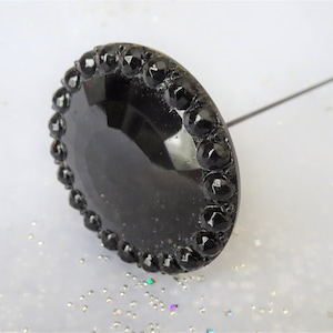BEAUTIFUL Antique Hat Pin, French Jet Hatpin, Faceted Black Glass Hatpin, Edwardian Hat Pin,Victorian Hat Pin, Collectible Vintage Hat Pins