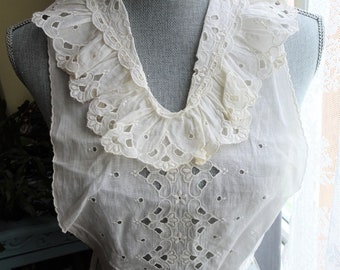 ANTIQUE Edwardian Chemisette,Dickey,Collar,Gilet,Lace Dress or Suit Insert, Vintage Lace Clothing,Collectible Vintage Clothing