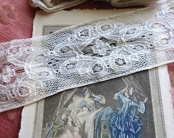 LOVELY Antique French Lace Cotton Trim, Delicate Intricate Pattern,Dolls,Bridal, Heirloom Sewing,Collectible Vintage Lace