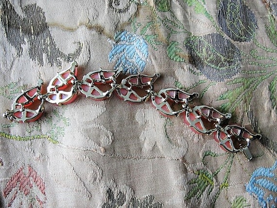 LOVELY 1950s PINK Thermoplastic Bracelet,Mid-Cent… - image 3