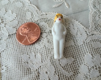 ADORABLE muñeca pequeña antigua, tamaño de casa de muñecas, muñeca Charlotte congelada, muñeca en miniatura de porcelana, muñecas vintage coleccionables, miniaturas de casa de muñecas