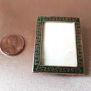 LOVELY Antique Miniature Enamel Photo Frame, Table Top Frame, Under 2 Inches, Perfect As doll Prop, Collectible Antique Photo Frames
