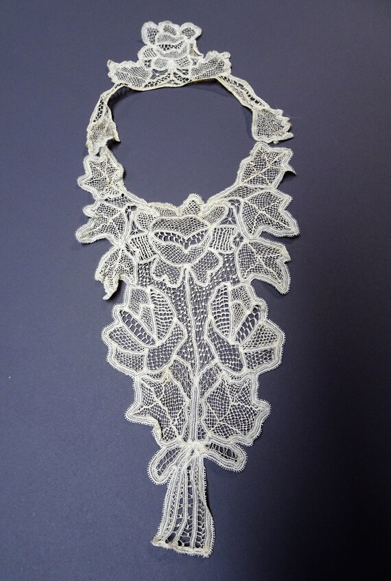 LOVELY Victorian French Lace High Neck Collar,Han… - image 5