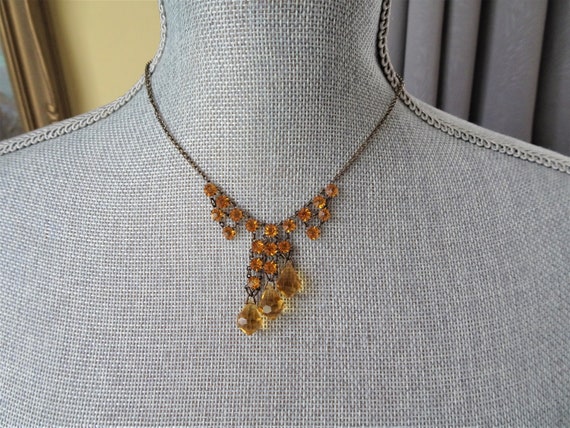 1920s GLITTERING Czech Crystal Necklace,Sparkling… - image 1