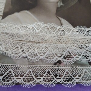 GORGEOUS Antique French Lace,Cotton Trim,Intricate Pattern 36 inches,Dolls,Christening Gowns,Bridal Heirloom Sewing,Collectible Lace