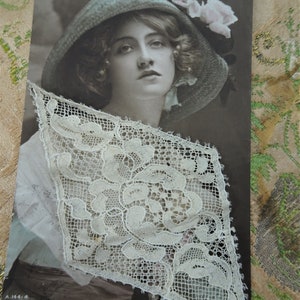 Apliques de renda francesa antiga, vitoriana, eduardiana, valenciennes antigos, renda loira, renda mista reticulada, para bonecas, vestidos de casamento, renda colecionável