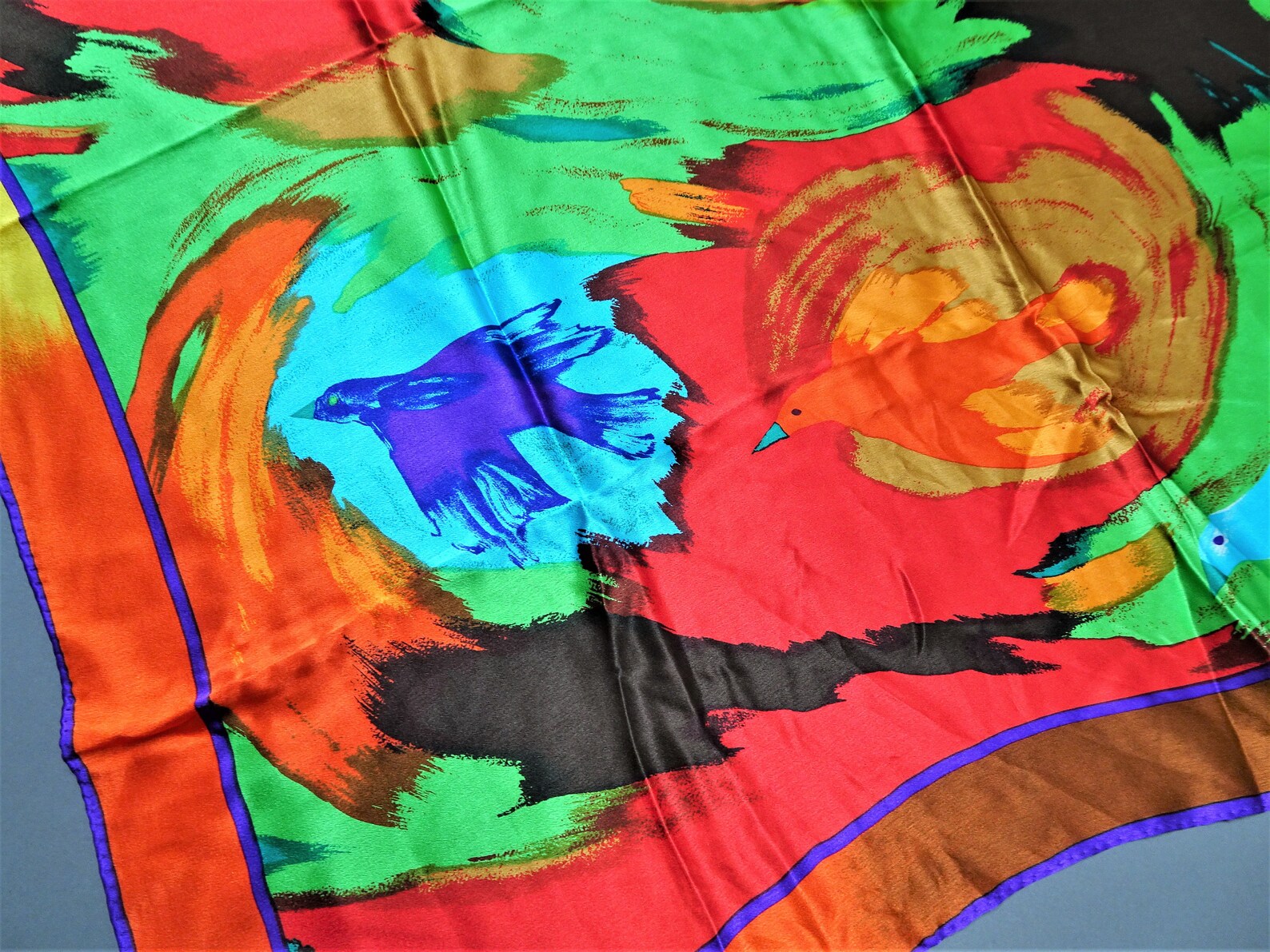 VINTAGE Luxury Designer Silk Scarfperry Ellis Colorful Etsy