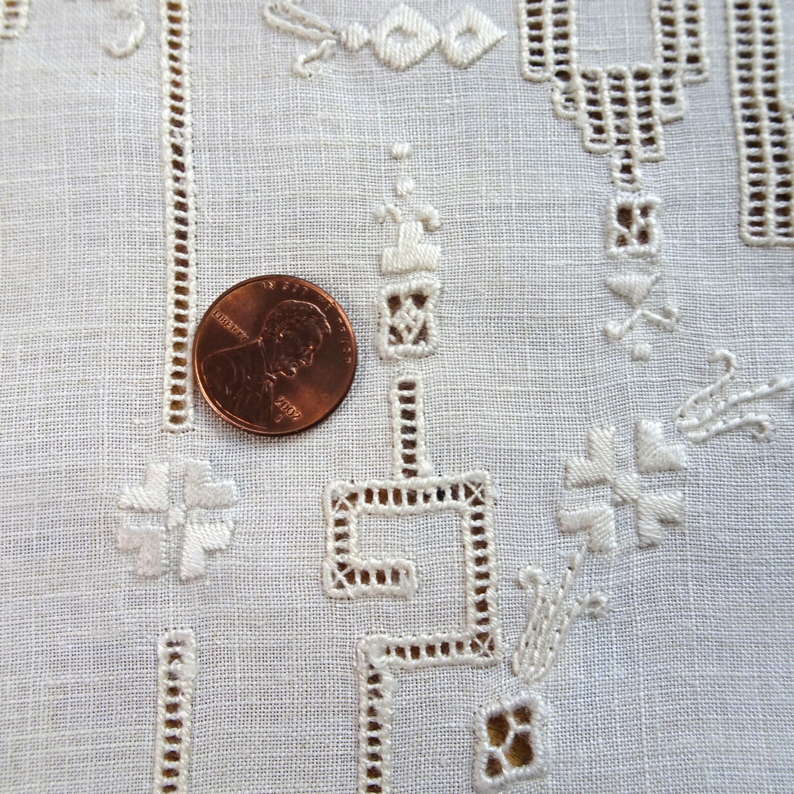 LOVELY Arts and Crafts Era Embroidered Linen Tray Cloth,table ...