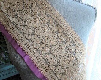 BEAUTIFUL Victorian Lace, Perfect For Blouse or Dress,Large Dolls,Heavily Padded Lace Panel,Fine Heirloom Sewing,Collectible Vintage Lace