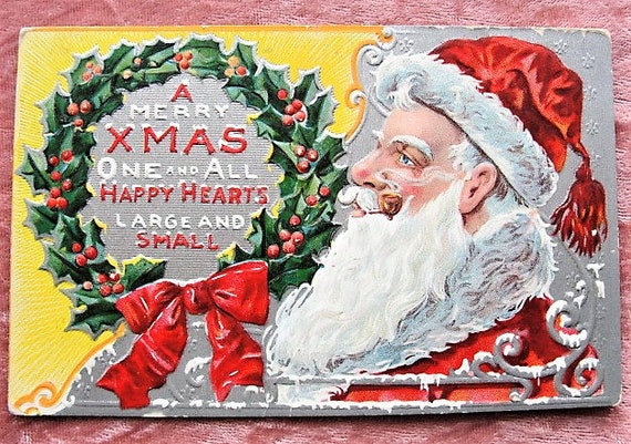 Belle Ancienne Noel Voeux Carte Postale Pere Noel St Nick Etsy Belle Ancienne Noel Voeux Carte Postale Pere Noel St Nick Etsy
