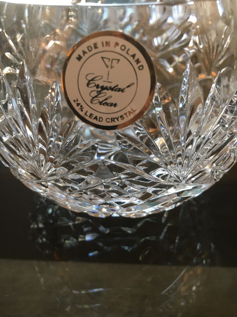 Crystal Clear 24% Lead Crystal Bowl Made In Poland. | Etsy 24 Lead Crystal Bowl Made In Poland