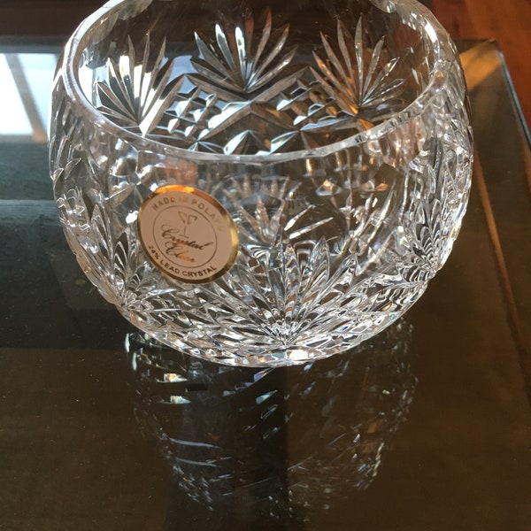 Crystal Clear 24% Lead Crystal Bowl Made In Poland.